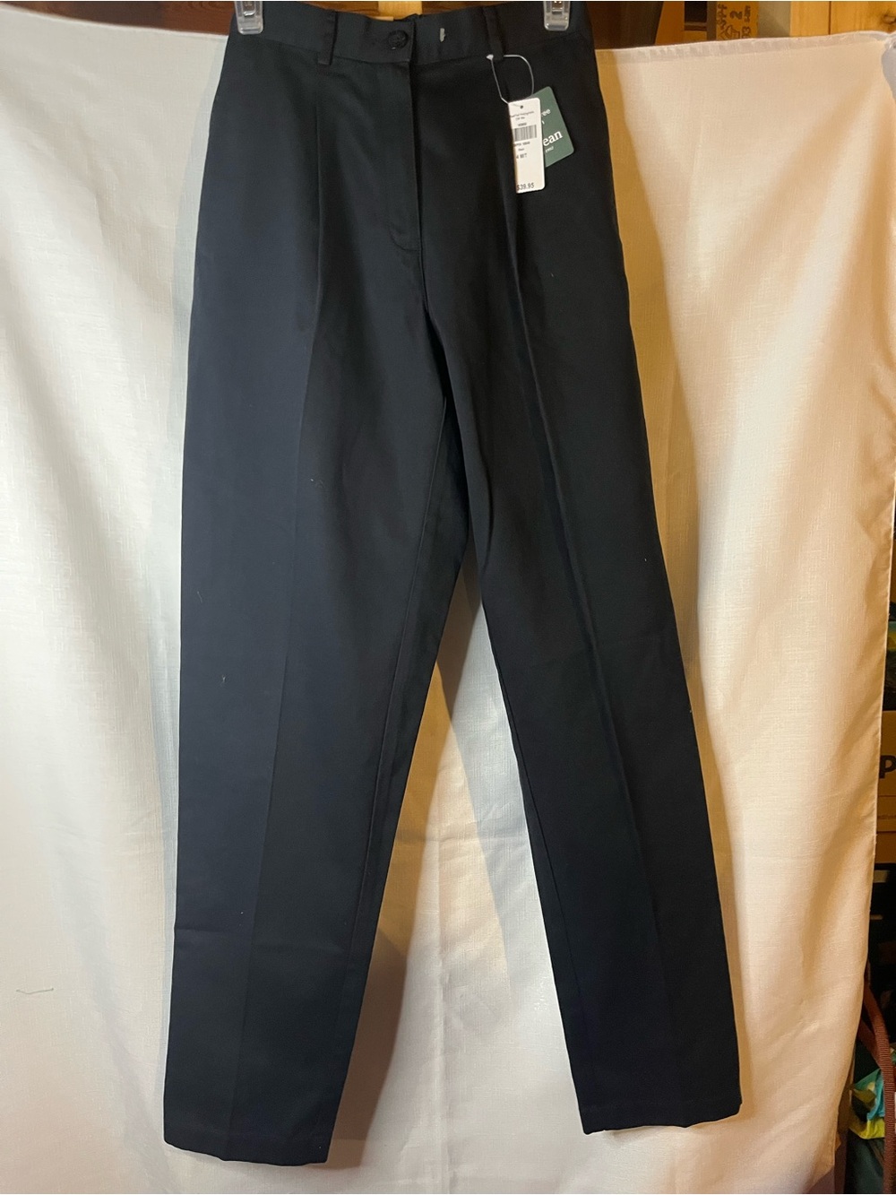L.L. Bean Men's Black Straight-Leg Dress Pants